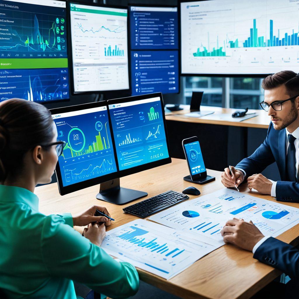 A dynamic scene depicting the integration of digital technology in insurance, featuring a split-screen with traditional claims processing on one side and a modern digital interface on the other. Include visual elements like smartphones, cloud computing icons, and abstract graphs reflecting risk management. Use bright, contrasting colors to highlight the efficiency and modernization of the insurance process. futuristic style. vibrant colors.